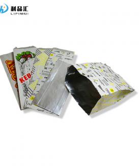 Aluminum Foil Paper Bag Heat Resistant BBQ Takeaway Bag Chicken Hot Dog Kraft Packaging Bag