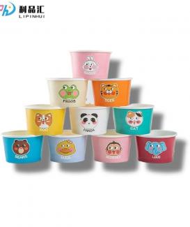 New Design Printed Logo Disposable 7oz 8oz 20oz 24oz 9oz 12oz 14oz Paper Cup Ice Cream Packaging